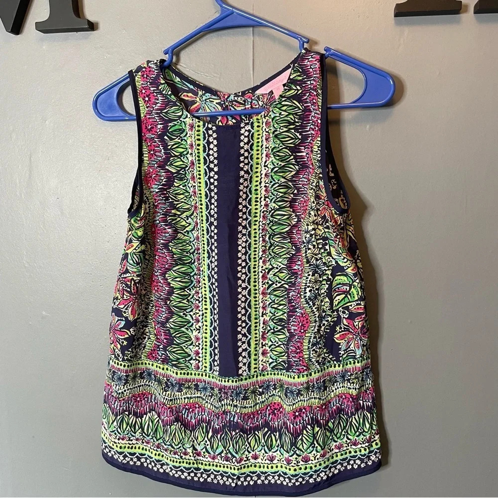 Lilly Pulitzer Iona silk tank top size xs